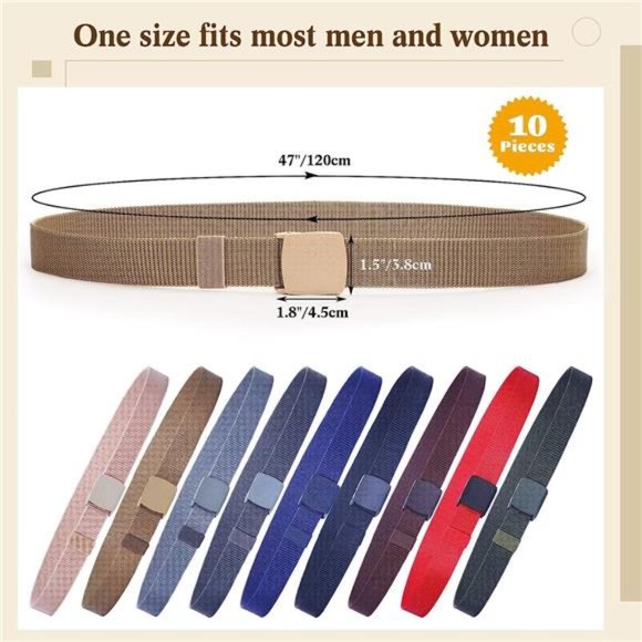 10 Pack Nylon Military Belts Men Canvas Web Military Waist Breathable Nylon - Picture 5 of 8